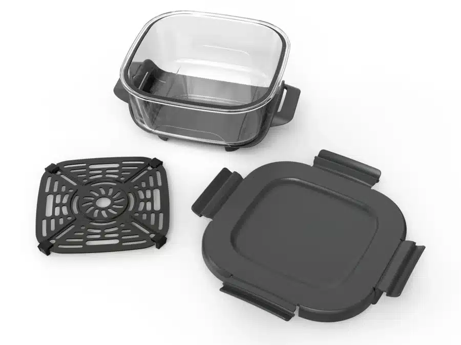 Ninja Crispi 1.4 L glass container with its crisper plate and lid